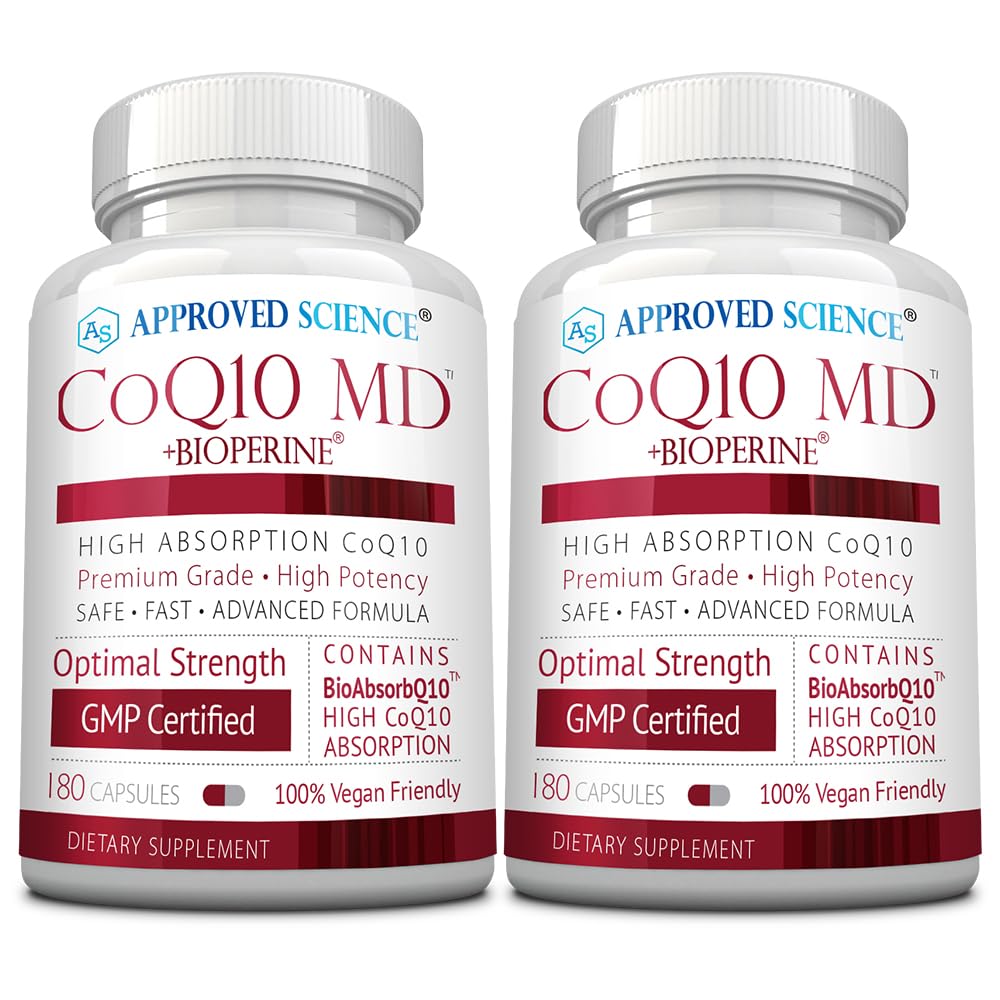 承認された科学技術CoQ10 MD - より速い吸収のためのBioPerine®との余分強さ300mgの純粋なCoQ10 -最適サポート- 6か月の供給