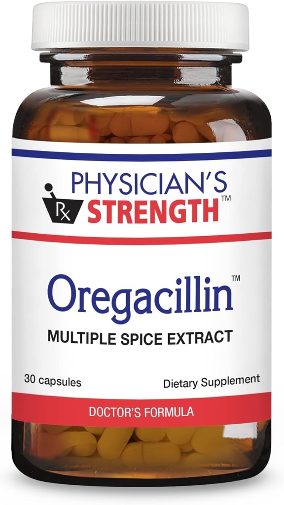 フィジシャンの強さのOregacillin - 30のカプセル-複数のスパイスのエキス-呼吸の健康サポート- 30のサービング