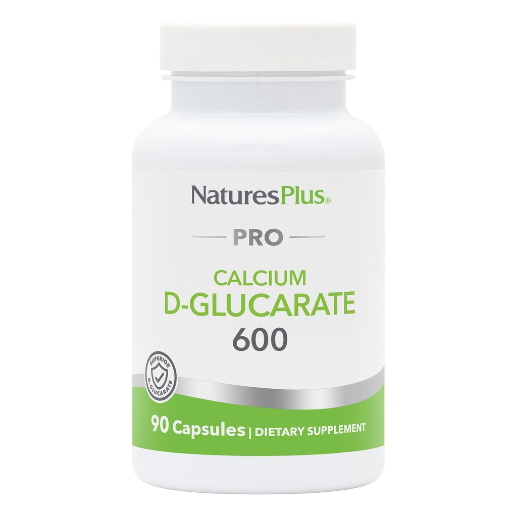 NaturesPlus PROカルシウムD-グルカレート(CDG)600mg - 90カプセル - 非GMO、ビーガン、グルテンフリーグルテンフリー、大豆フリー - 90サービング