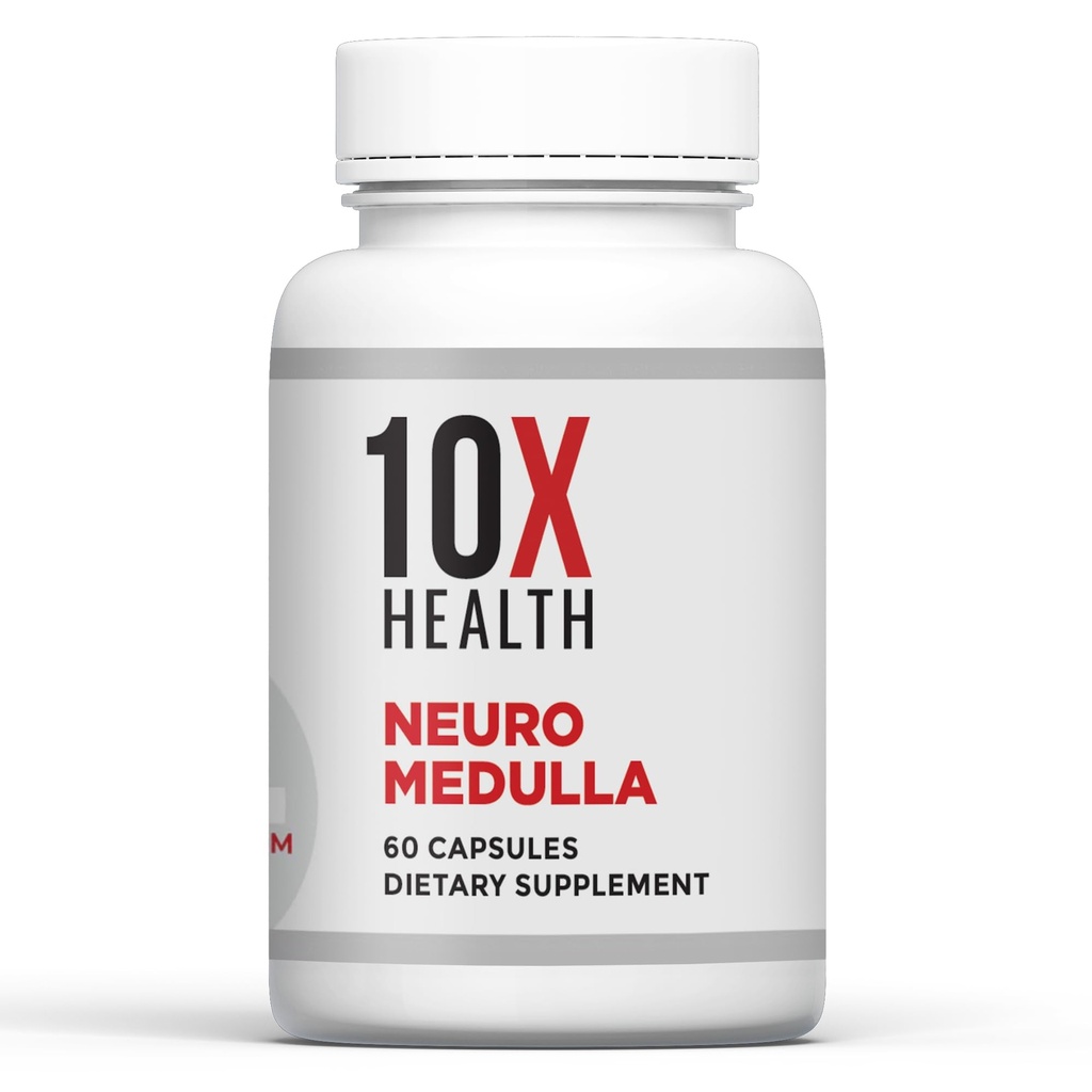 10X健康Neuro Medulla脳の補足-脳、記憶および焦点のためのNootropicsの脳サポート補足-ビタミンB1及びB3、亜鉛、GinkgoのBiloba及び多く- 60のカプセルが付いている記憶補足
