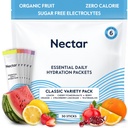 Nectar Hydration Packets - 電解質パウダーパケット - 砂糖無料&0カロリー - 有機フルーツ液体毎日のIV電解質粉末脱水救済と再水(Variety 30パック)