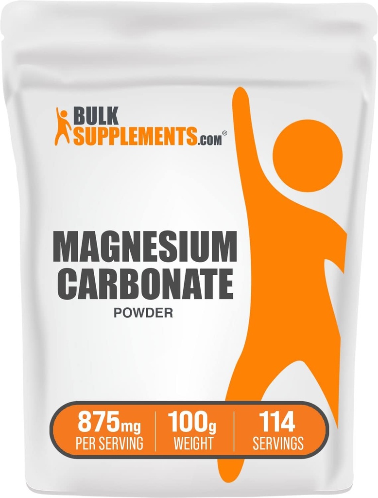 BulkSupplements.com マグネシウムの炭酸塩の粉 - マグネシウムの炭酸塩の補足、マグネシウムの炭酸塩の食品等級 - グルテンフリー、サービスごとの875mg、100g (3.5 oz) (パッケージ 1)