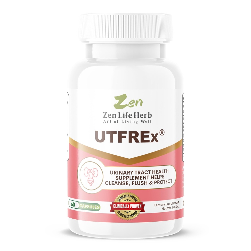 禅のライフ ハーブ UTFREx - 速い行為 - 尿路の健康サポート健康な免疫および尿道システム、ビタミン、鉱物、プレバイオティクス、砂糖、植物ベースの補足(60カプセル)を促進します