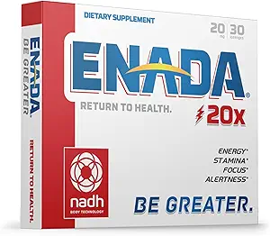 ENADA 20 x NADH サプリメント | ブーストエナジー、メンタルフォーカス、スタミナ | サポート疲労、セルリジェネレータ | 20mg NADH 30 ローゼンジ(1人前) | 女性と男性のための自然エネルギーサプリメント