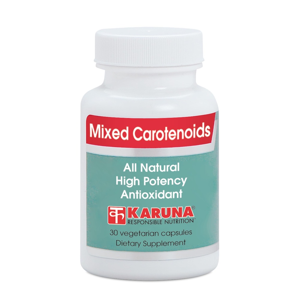 カルナ混合カレテノイド | 30 ベジタリアンカプセル | アルファとベータカロテネス、ルテイン5mg、リコピン2.5mg、ゼアキサンチン246mcg、およびcryptoxanthin 8mcg | 包括的な抗酸化方式
