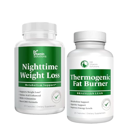 DR. Vitamin Nighttime Fat Burner Supplements, 30 Capsules and Dr Vitamins Thermogenic Fat Burner for Women and Men, 35 Capsules