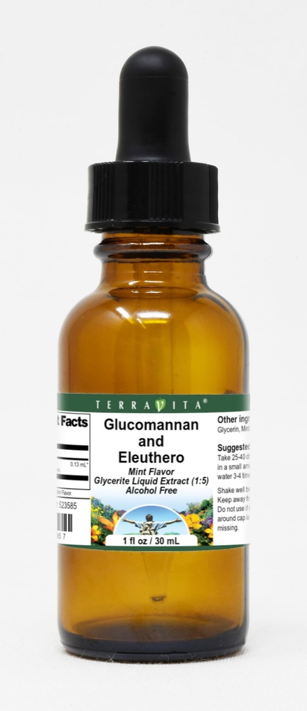 Terravita Glucomannan and Eleuthero Glycerite Liquid Extract (1:5) - Mint Flavored (1 oz, ZIN: 523585)