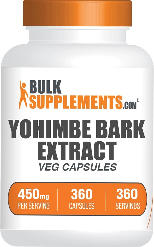 バルクサプリメント.com Yohimbeのエキスのカプセル-Yohimbeの樹皮のエキス、Yohimbeの補足、草の補足-Glutenの自由な、1の野菜のカプセル/サービング、360のカプセル(パッケージ1)