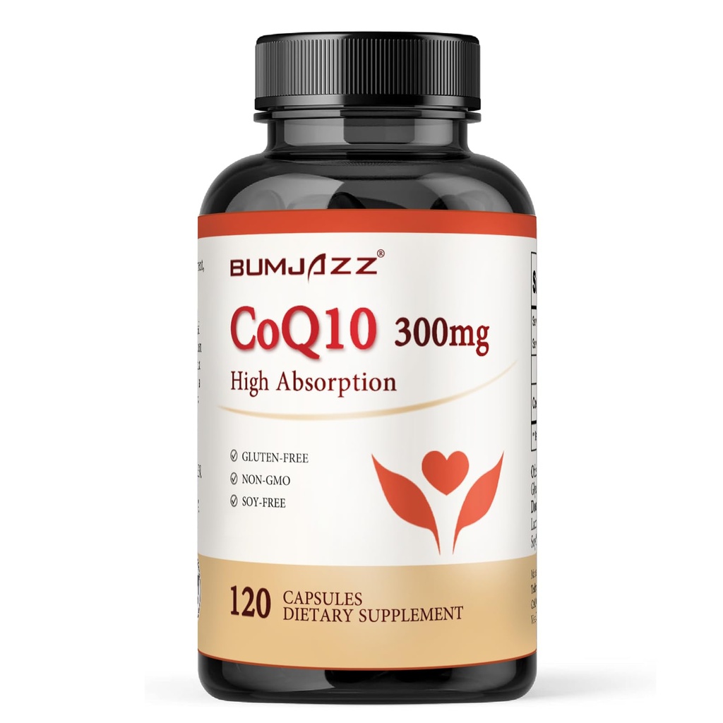 CoQ10 300mg - 120 Capsules - High Absorption - Non-GMO - Gluten-Free - Coenzyme Q10 - CoQ10 Capsules