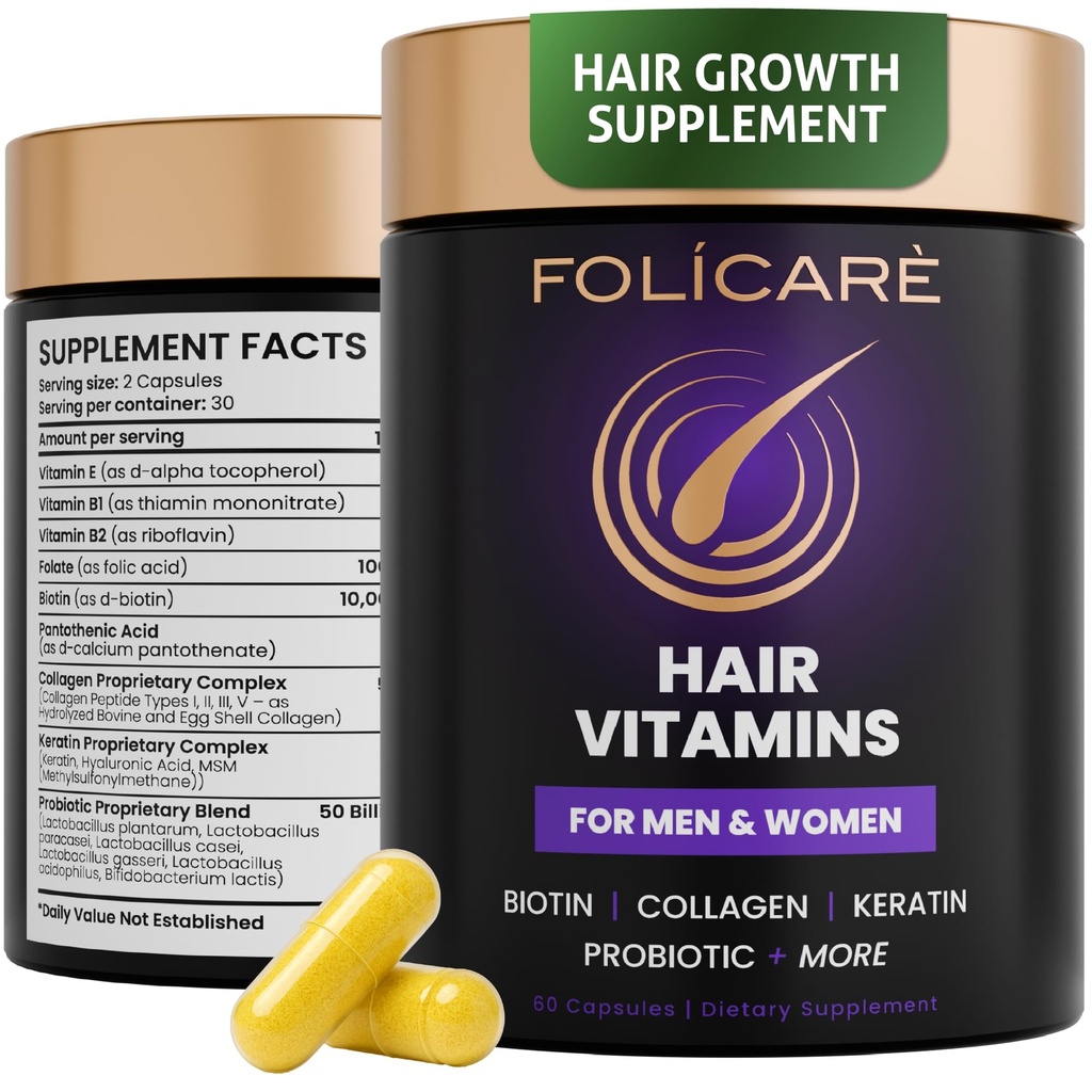 Advanced Bio-Absorb Hair Growth Supplement - Absorption-Enhanced Hair Nutrient System with The Nutrient 'Delivery Crew' for Maximum Absorption and Visible Results You Can Trust (1 Pack)
