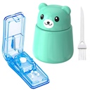 2 Pack Pill Crusher and Cutter, Pill Grinder for Vitamins and Tablets with Cleaning Brush and Durable Cutter (Green)