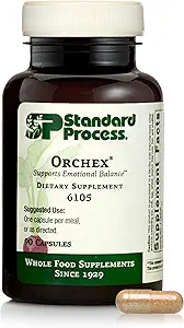 標準的なプロセスInc. Orchex - 全食糧神経系は、Cholesterolの大豆蛋白質、アスコルビン酸、カルシウム乳酸塩、熱Germ - 90のカプセルとの精神的サポートを補います