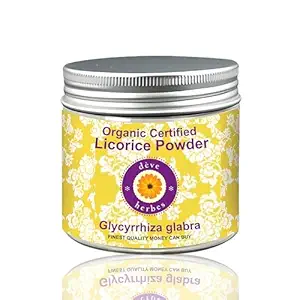 皮および毛のためのDeve Herbesの純粋なLicorice/Liquoriceの粉(Glycyrrhizaのglabra)の自然な治療等級 - 50gm (1.76のoz)