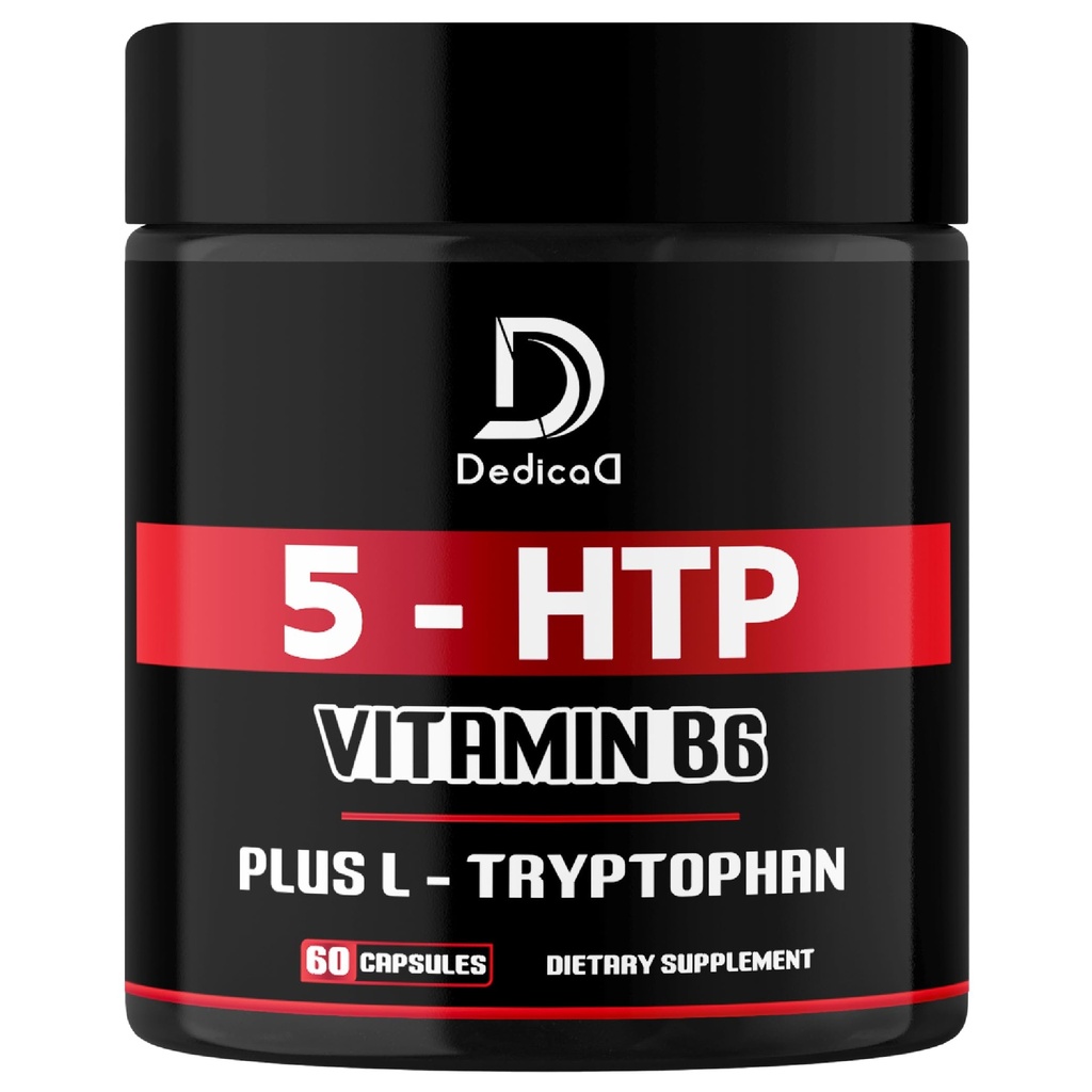 5 HTPの補足1010mg - 60のカプセル-ビタミンB6、L-Tryptophanと結合される3in1 -快適な気分、頭脳の健康、ボディ管理及び免疫システム サポート