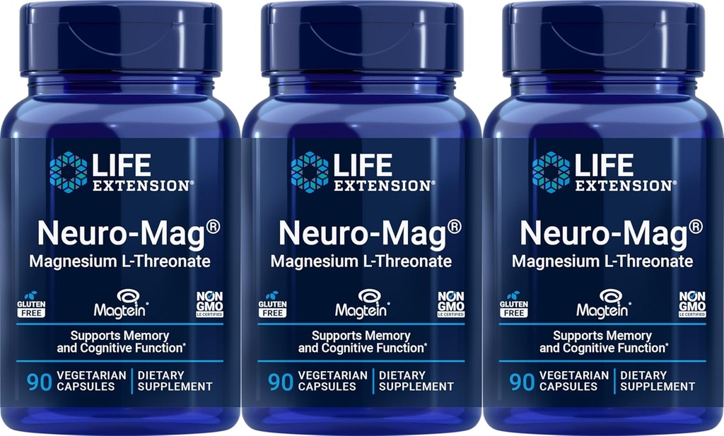 ライフエクステンション Neuro-mag マグネシウム L-threonate、90 カウント(パック3)