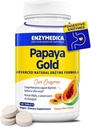 Enzymedica Papaya Gold, 自然有機パパイヤと高度な消化酵素 & 包括的な消化のサポートのためのChlorophyll, 高効力Bromelain & Papain, 完全菜食主義者の, Mint, 120 Chewable錠