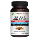 純粋な栄養トリプルGinseng - 赤いGinseng、アメリカのGinsengとシベリアGinsengのユニークで効果的な組み合わせ。 カプセル当たり790mg | 60ベジキャップパック
