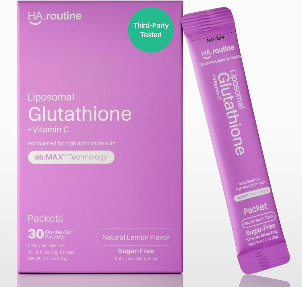 Liposomalのグルタチオンの粉、125mg Lグルタチオンの砂糖なしの味付けされたパケット、100mgのビタミンC、皮、美の健康及びデトックス サポート、30のパケットのための強力な酸化防止の補足-レモン