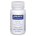 純粋なカプセル封入CoQ10 60 mg | エネルギー、酸化防止剤、脳および細胞の健康、認知症および心血管サポートのための補酵素Q10サプリメント* | 60カプセル