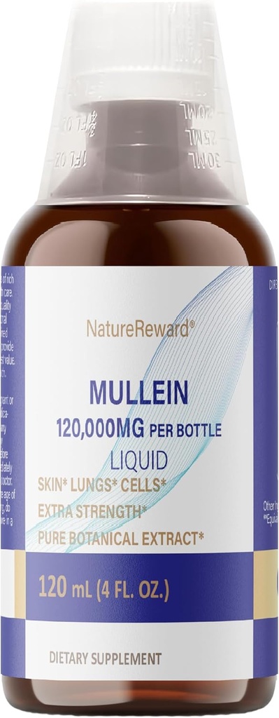 Mullein Liquid,Respiratory Health Support - As Liquid, Tincture, Tea - 4 fl oz