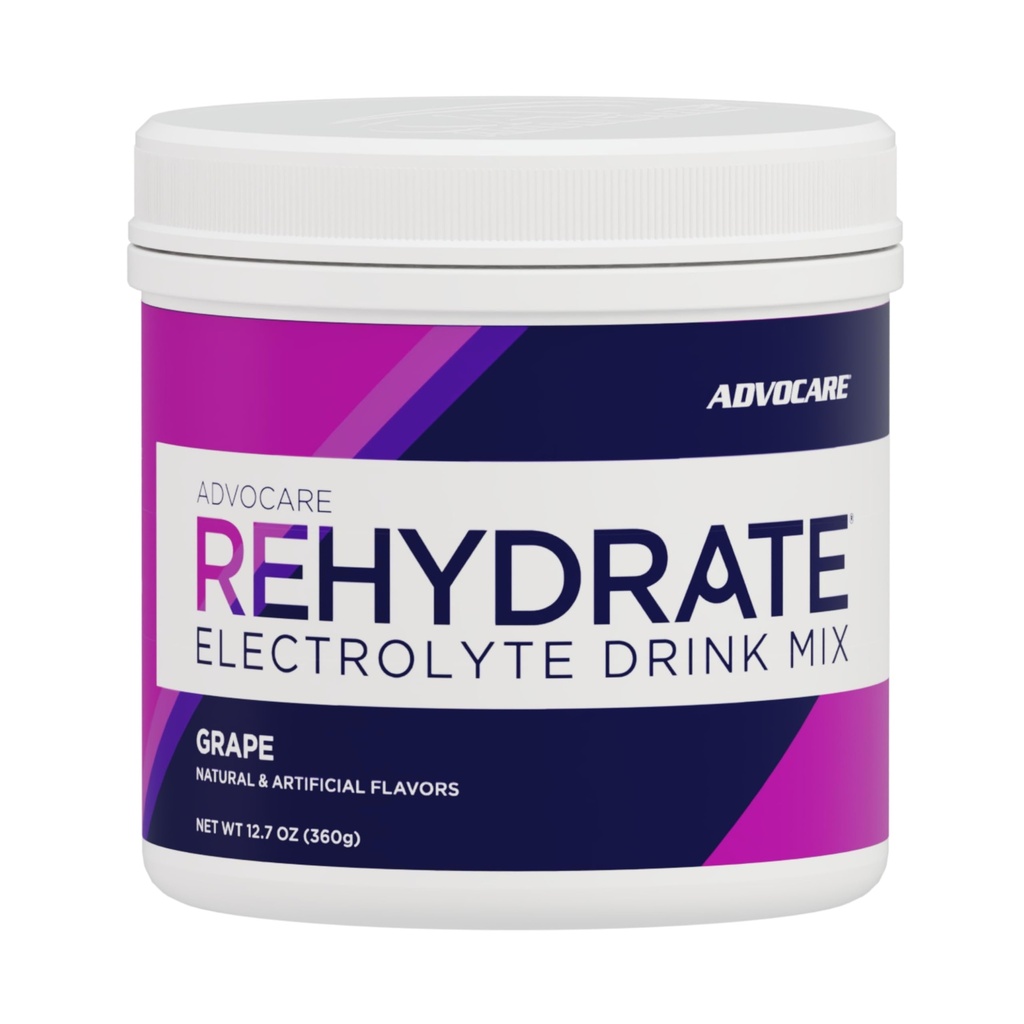 AdvoCare Rehydrate - 電解ドリンクミックス - マグネシウム、ナトリウム、カリウム、カルシウム - 酸化防止&アミノ酸強化 - 給水と回復をサポート - ブドウ、12.7 oz