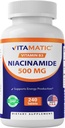 Vitamatic Niacinamide 500のmg 240のタブレット-フラッシュ自由なビタミンB3 -サポート エネルギー生産