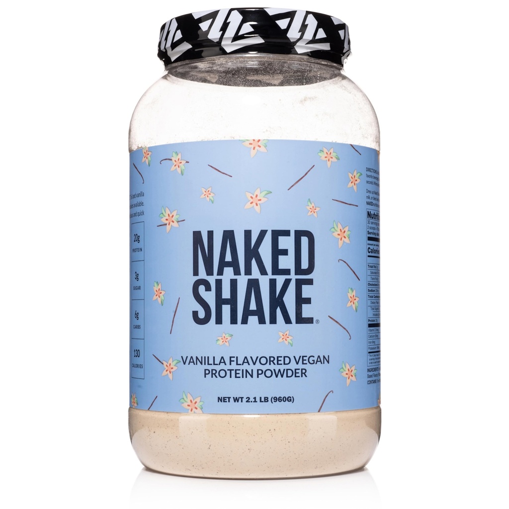 Naked Shake - バニラプロテインパウダー - 植物ベースのプロテインシェイクとMctオイル、グルテンフリー、大豆フリー、Gmosや人工甘味料なし - 30サービング