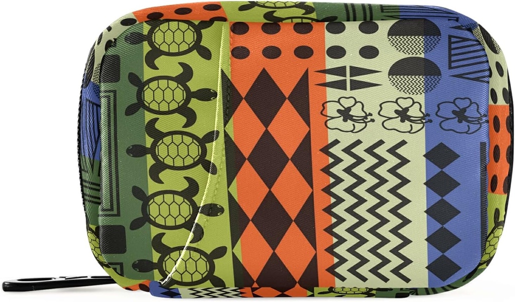 ストライプアローハタートルピルボックス7デイピルケース旅行ピルオルガナイザーバッグジッパーポータブルウィークリーケースビタミンサプリメントホルダーのためのコンパクトサイズ