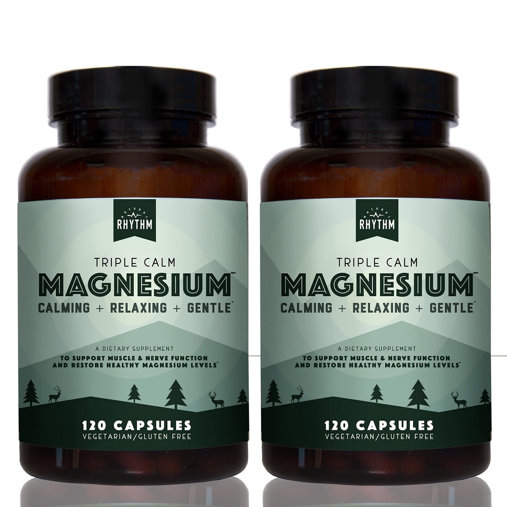 自然なリズムの三重のカルムのマグネシウム150のmg - 2のパック–マグネシウムのGlycinate、MalateおよびTaurateが付いているマグネシウムの補足。 残りとリラクゼーションを促進するためのブレンドを Calming - 120 カウントボトル