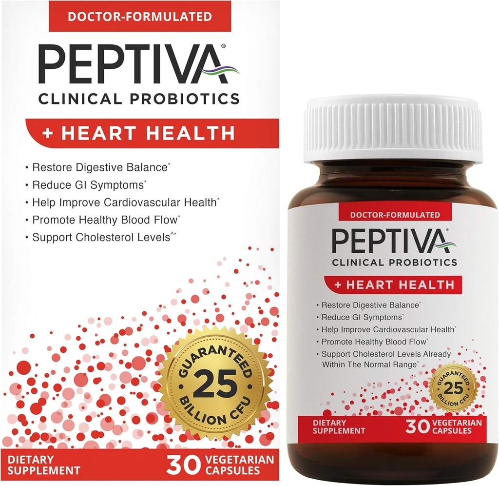 Peptiva Probiotics 心の健康 - 心の健康サポート サプリメント、25 Billion CFU、マルチストレイン Probiotics、Lactobacillus 酸性凍結症、Bifidobacterium、消化管サポート - 30 ベジタリアンカプセル