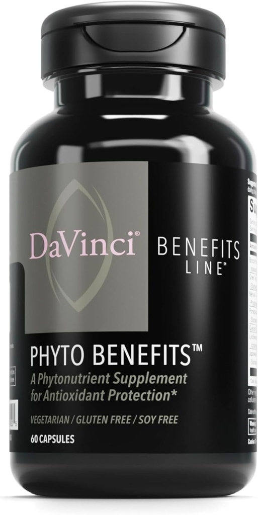 DAVINCI Labs Phyto 利点 - 心臓、脳、免疫の健康、GLP-1 生産をサポートし、カークミン、ケルセチン、緑茶など* - ベジタリアン、グルテンフリー、大豆フリー - 60 カプセル