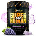 ALPHA LIONのSuperhumanのプレワークアウトの粉、ベータAlanine、Sustainedのエネルギー及び焦点のためのL-Taurine及び三源のカフェイン、ポンプ(21のサービング、Grapezilla)のためのNitric Oxide及びCitrulline