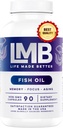 野生のキャッチオメガ3魚油3000mg - トリプル強度バープレスDHA 900mg + EPA 1200mg非GMO - エンタリックは、後味なしでコーティング - LMB(90ソフトジェル)