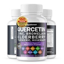 QuercetinのBromelain亜鉛ビタミンD3のエルダーベリーのTurmericのRosemaryのBilberryのセージ 無臭のニンニクの緑茶ミルクのこの薬のオレガノ-150のカプセル-米国で作られる