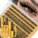 QUEWEL Lash Clusters Kit, 320 Pcs 30D+40D Lash Cluster Eyelash Extensions 9-16mm Lash Clusters Wispy Kit with Eyelash Clusters Bond and Seal Glue Remover Tweezers (30D+40D Kit)