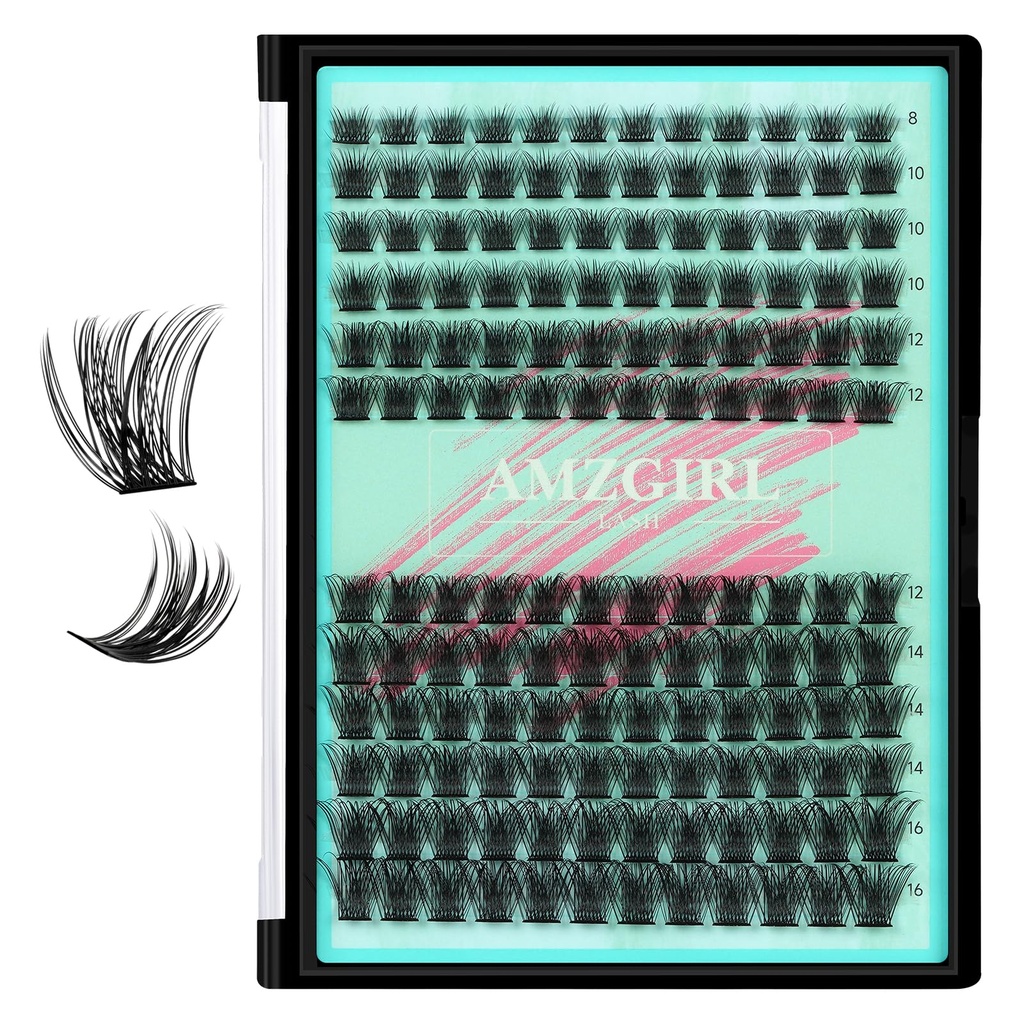 Lash Clusters 144Pcs Eyelash Extension Midnight Lashes Extensions Natural Cluster Lashes for Individual Eyelashes Extension by AMZGlRL(D-Mix8-16mm)