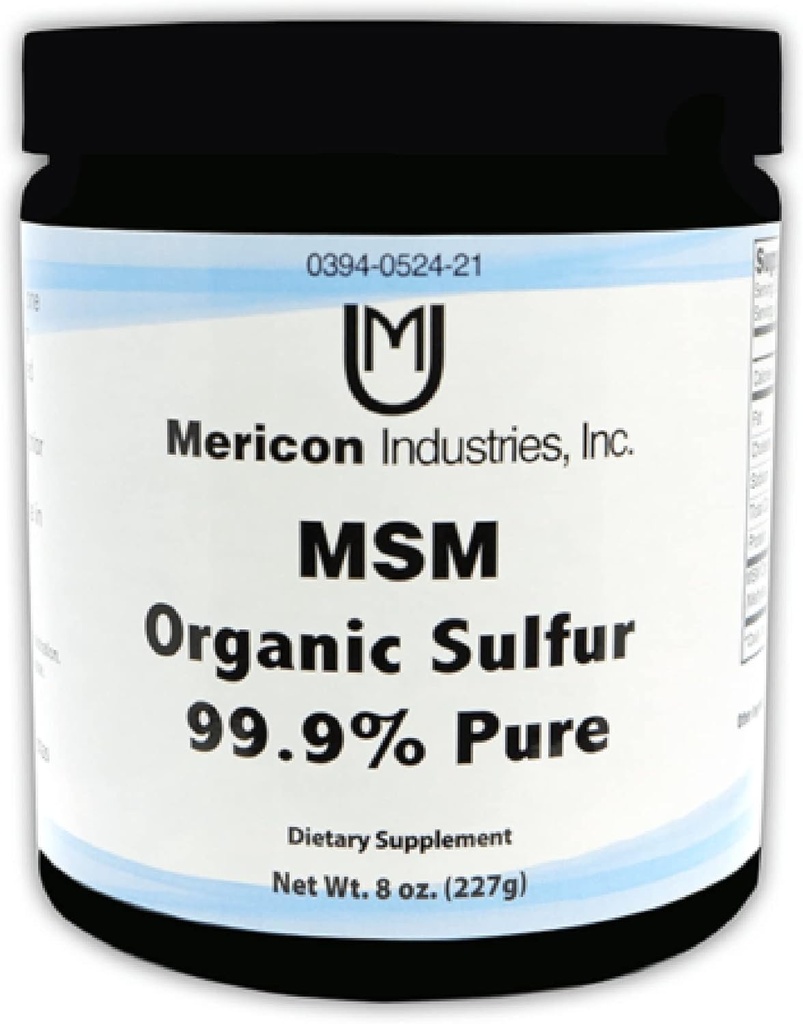 メリコン工業 MSM 有機硫黄粉末 | MSM の燃焼、毛の成長、健康な皮及び高められたエネルギーの補足 | 非GMO、ビーガン、グルテンフリーの大豆 (8oz)