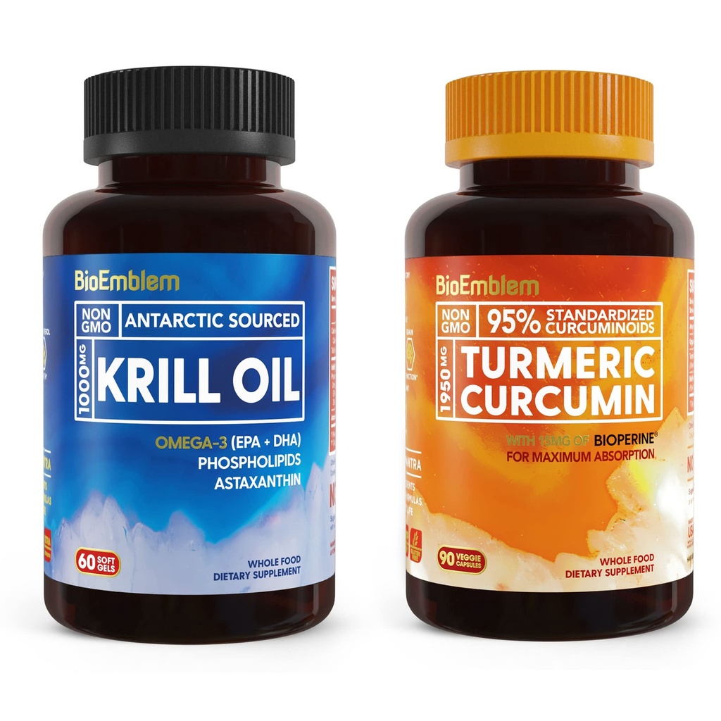 BioPerineのBioEmblemのAntarctic Krillオイルの補足のTurmeric Curcuminの補足