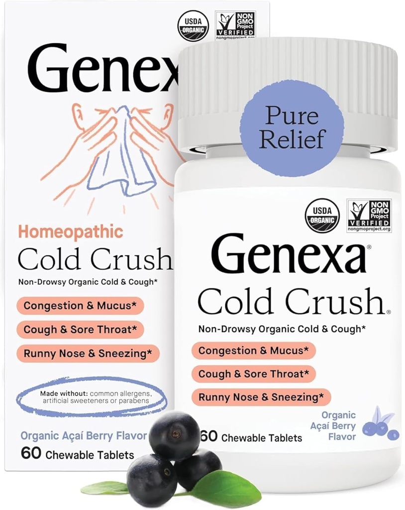 Genexa、冷たいクラッシュのアサイ・ベリーの有機性、60の計算