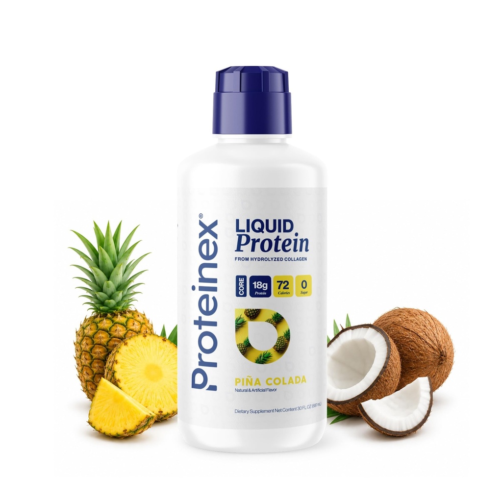 Proteinexの医学の等級の液体によって加水分解される蛋白質の最高の強さ-傷の治癒および医者の推薦を支えて下さい-炭水化物無し、ゼロ 砂糖及び飲み物の液体蛋白質(Natural Pina Colada、30 Fl Oz)への準備