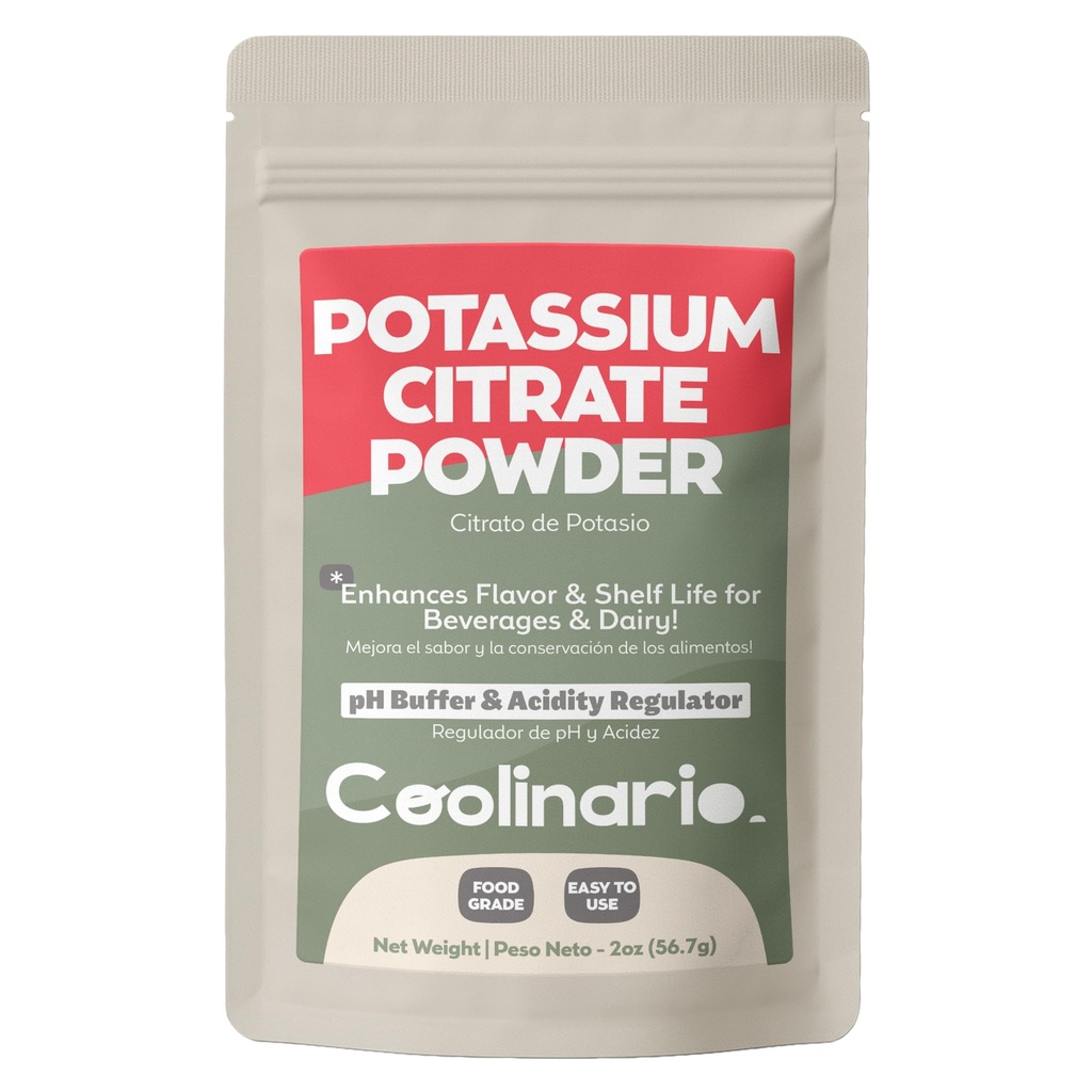Coolinario Potassium Citrate Powder (2 Oz) pH Buffer & Acidity Regulator for Beverages & Dairy | Enhances Flavor & Shelf Life | Perfect for Sports Drinks, Cheese & Jams | Food Grade