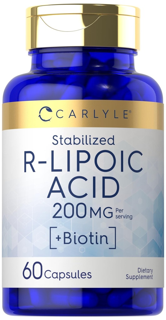 カルライルR-リポ酸200mg | 60カプセル | ビオチンで安定RLA | 非GMO、グルテンフリー