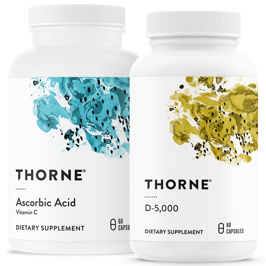 THORNE - 免疫&ウェルネスサポートバンドル - アスコルビン酸&ビタミンD-5000 - 抗酸化&免疫機能 - 60のサービング