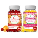 LunakaiのビタミンB12およびコラージュのガミーの束- 3000のmcgのMethylcobalaminの高い吸収エネルギー ガミー-人の及び女性のための非GMOの反老化の補足- 30日の供給