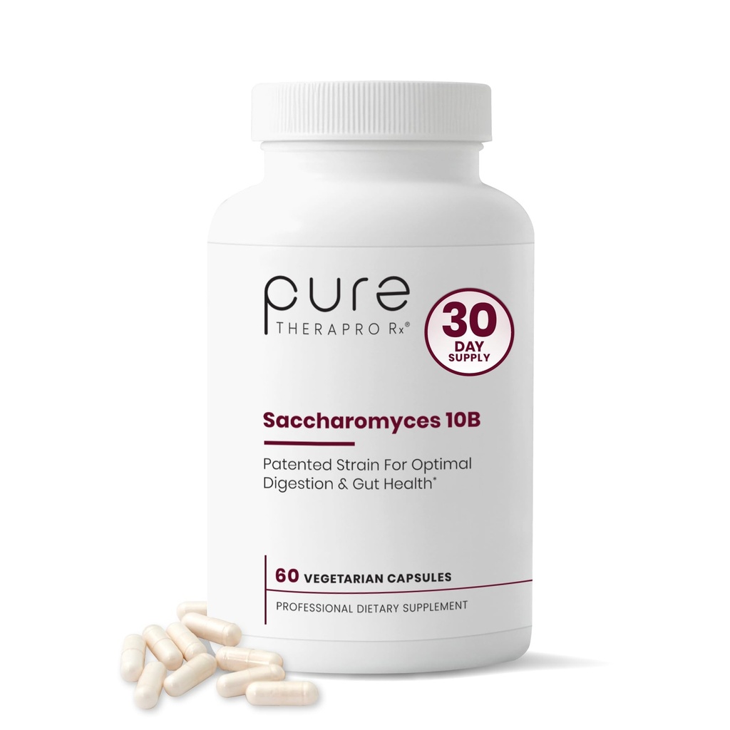 Saccharomyces Boulardii Probiotics 10 Billion CFU - アメリカ製 | いいえフィラー、特許取得済みのストレイン: Lynside CNCM I-3799 男性と女性のためのプロバイオティクス | 純粋なセラプロRx - 60カプセル