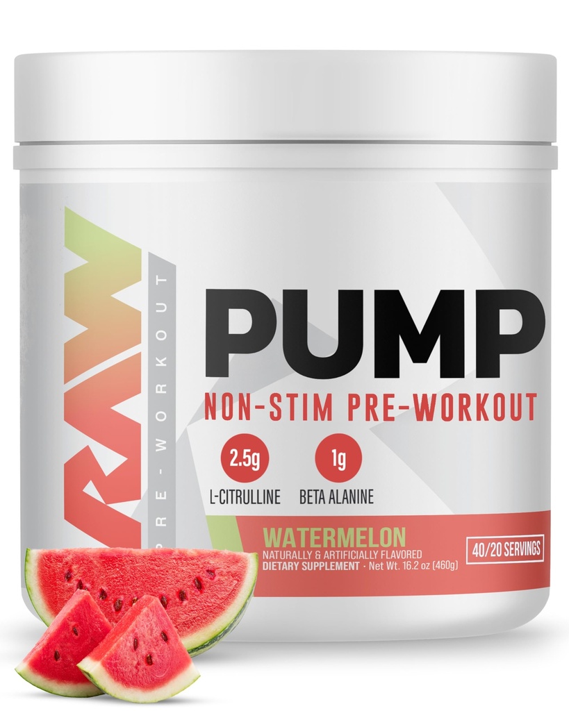 RAWポンプ刺激フリープレワークアウト(スイカ) - 非興奮剤プレワークアウトサプリメントパウダーニトリ酸化物ブースター - ワークアウト中のプレワークアウトサプリメントドリンク - 40サービング