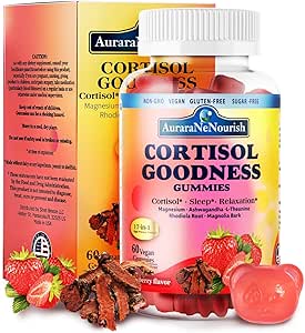 ホルモンハーモニーのためのコルチゾールサプリメント, 17-in-1 女性のコルチゾールグミー & 男性のコルチゾール減速機アッシュワガンダと, ロゼア, 聖バジル, ヴァレリアンサポートストレスリリーフ&コルチゾールバランス