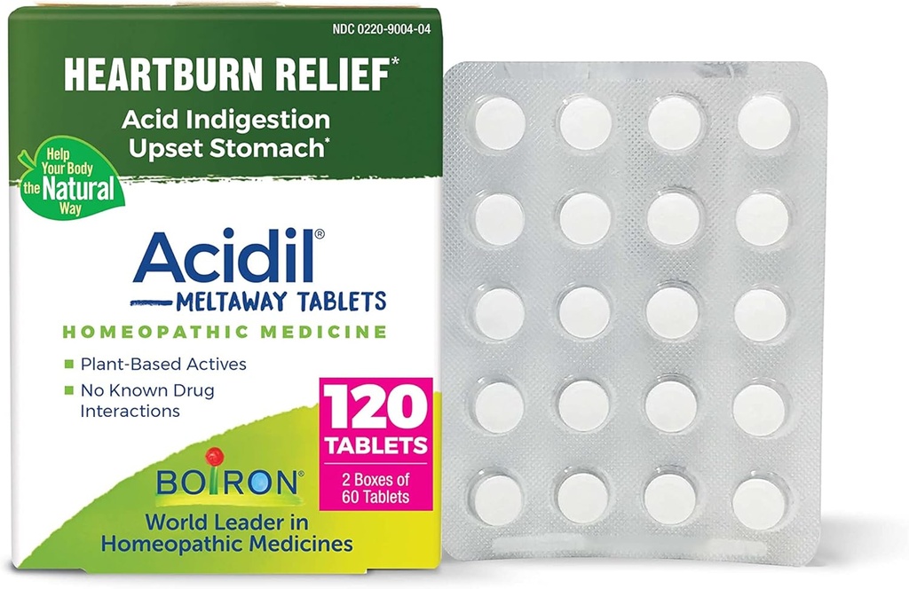 ボイロンの酸性薬は酸の還流、Heartburn、消化不良およびUpsetの胃の救助のためのタブレット- 120の計算(60の2パック)