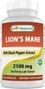 最高のNaturals Lions Maneのきのこの補足2100mg - 120のカプセル-サポート精神的な明快さ、焦点及び免疫の健康-最高の吸収のための加えられた黒いコショウ