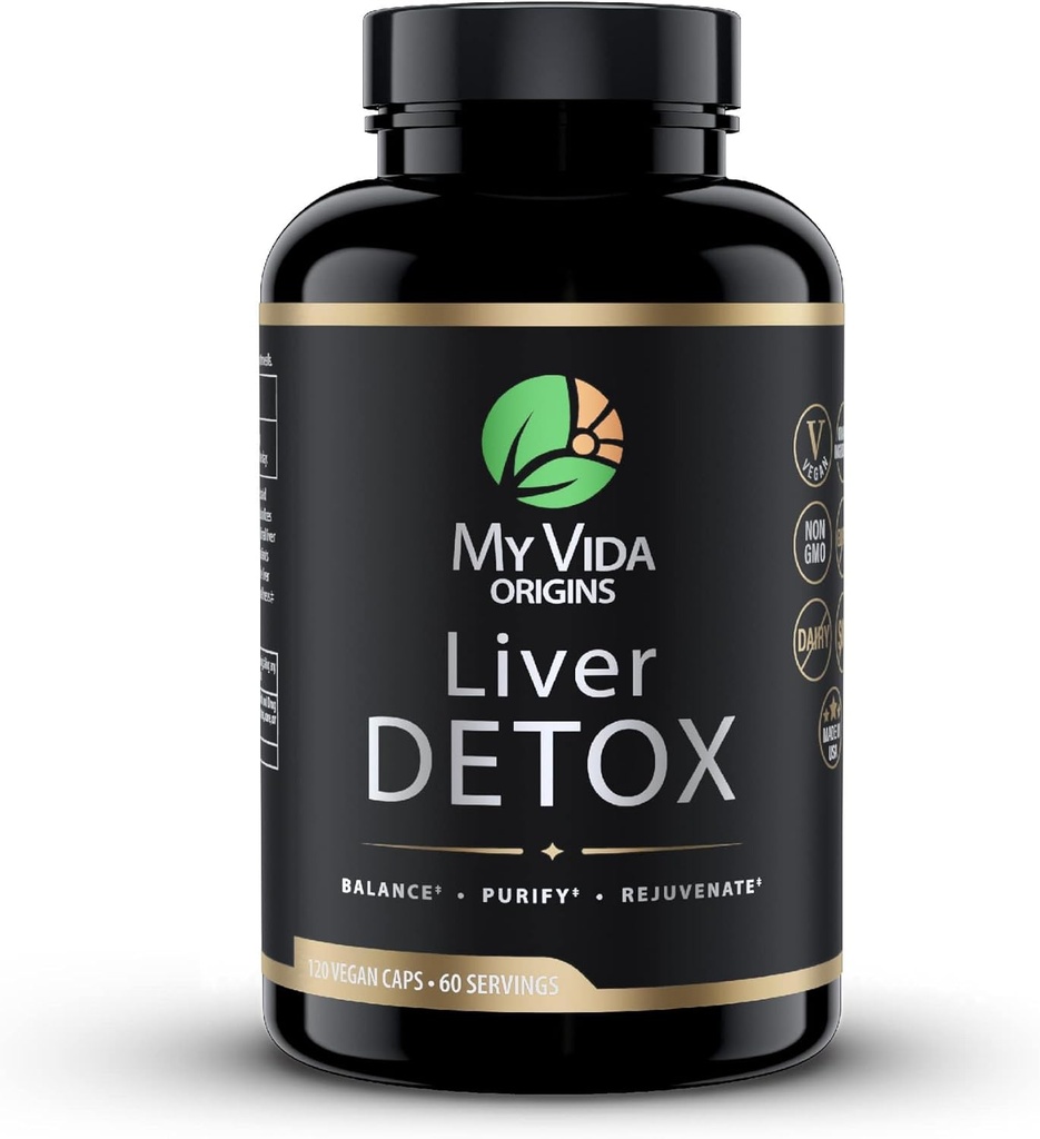 My Vida Origins Liver Detox with Organic Milk Thistle Organic Dandelion Extract and Choline with NAC – Liver Detox 120 Capsules